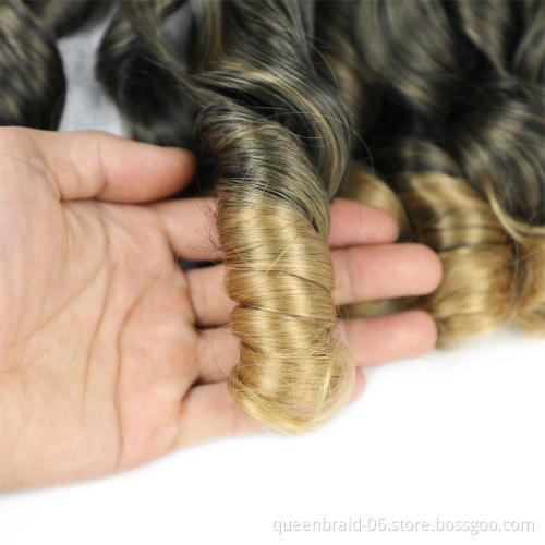20Inch Loose Wave Spiral Curls Synthetic Crochet Braids Hair Extensions Pre Stretched Braiding Hair For Black Women Hair